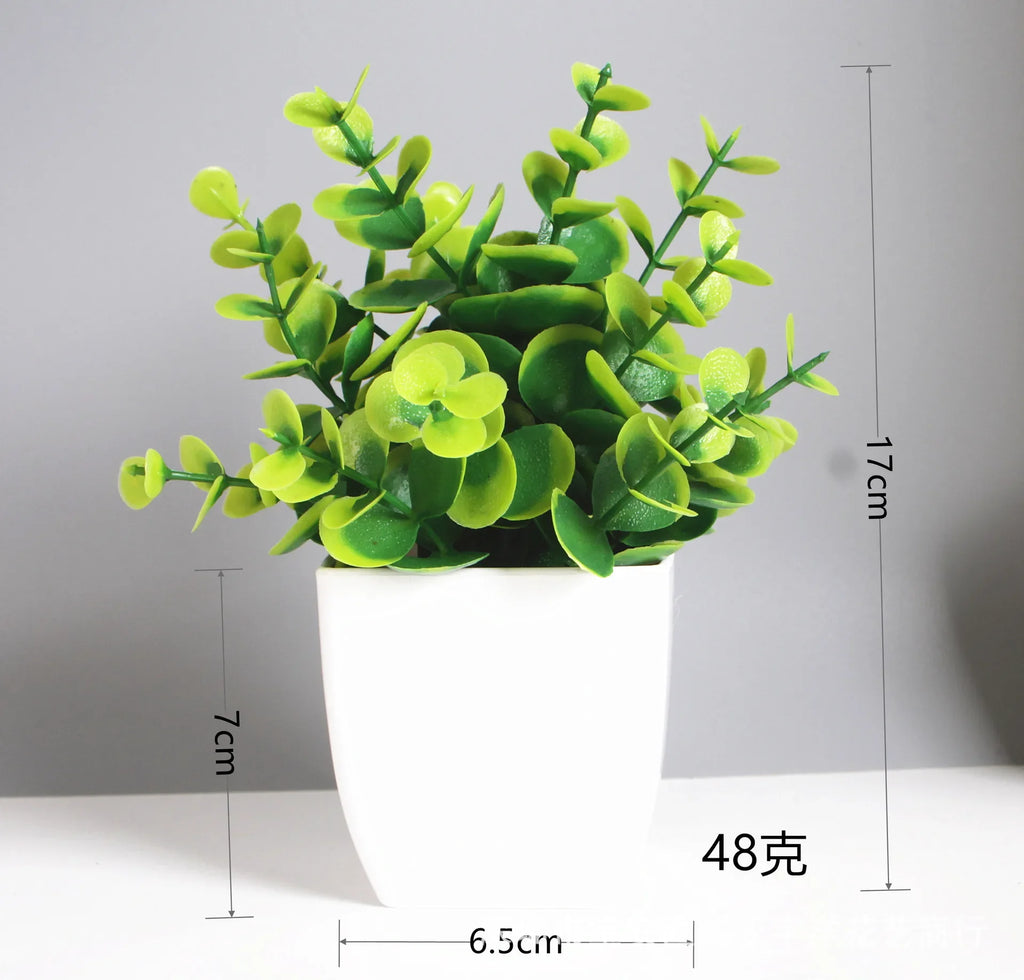Wholesale Artificial Bonsai Green Fake Plant Potted Plants Indoor and Outdoor Home Bedroom Garden Decoration Artificial Plants