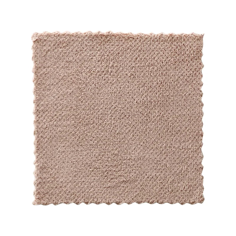 Plush Plaid Coral Fleece Cleaning Cloth, Thickened Absorbent Microfiber Dishcloth, Household Cleaning Oil Stain Remover Kitchen Rag