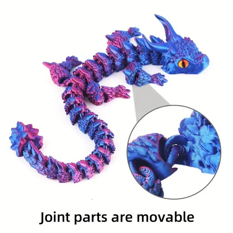 1pc Charming 3D Printed Double-Horned Dragon Figurine with Random Eyes - Ideal for Car Ornament, Home & Car Decor, Living Room