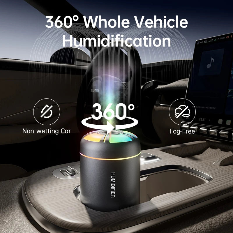 Ultrasonic 5V USB 180ml Humidifier Mist Maker Car Aroma Diffuser Essential Oil Purifier with RGB Ambient Lamp DIY Air Fresher