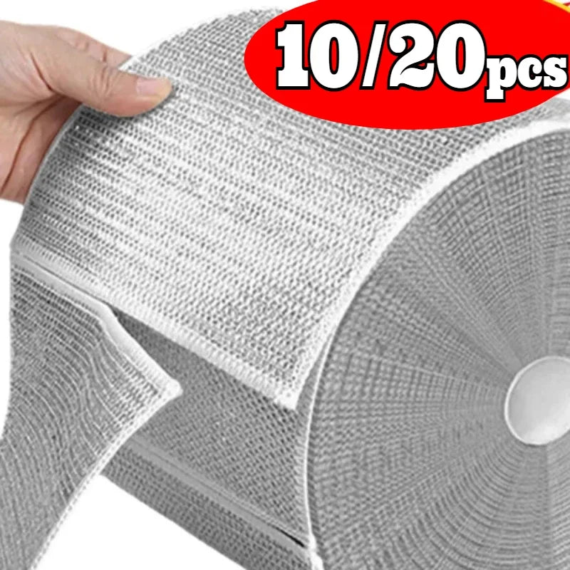 Thickened Steel Wire Cleaning Cloth Non-Scratch Double-layer Single-Layer Iron Microfiber Mesh Dishrag Washing  Kitchen Towel