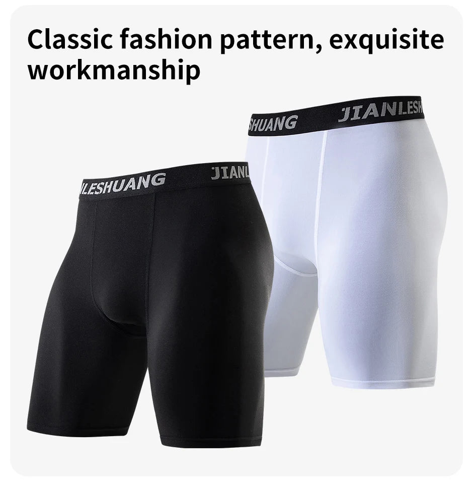 5 Pcs Men's Black And White Classic Cycling Long Underwear Multi-size Running Fitness Comprehensive Training Shorts Teenagers