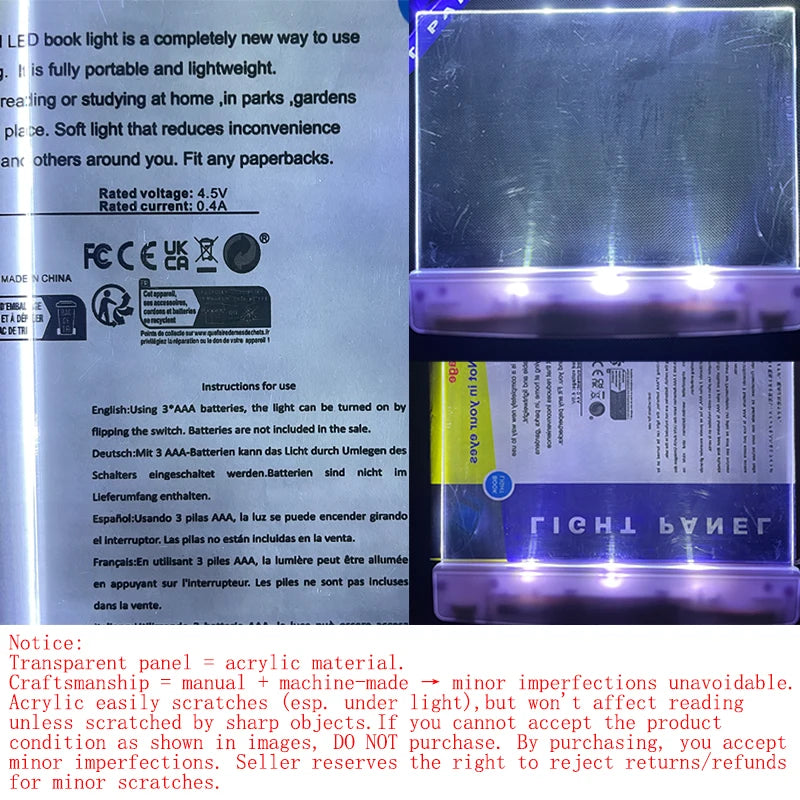 LED Book Light for Reading in Bed,Flat Panel Eye-Caring Bookmark Light,Portable Reading Lamp,Mini Night Light,Car,Travel,Gifts