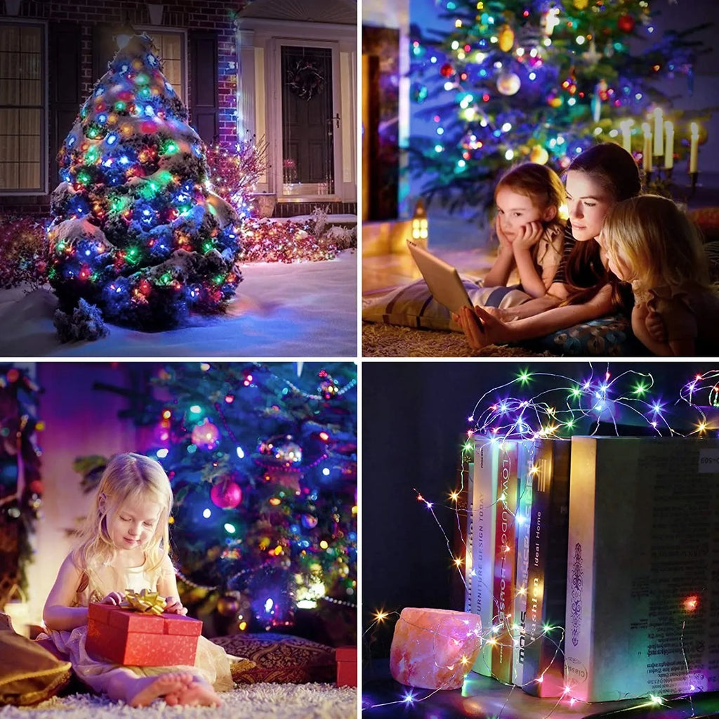 30M USB Fairy String Lights LED Sliver Wire Lights With 8 Lighting Modes Remote Control For Bedroom Christmas Decor