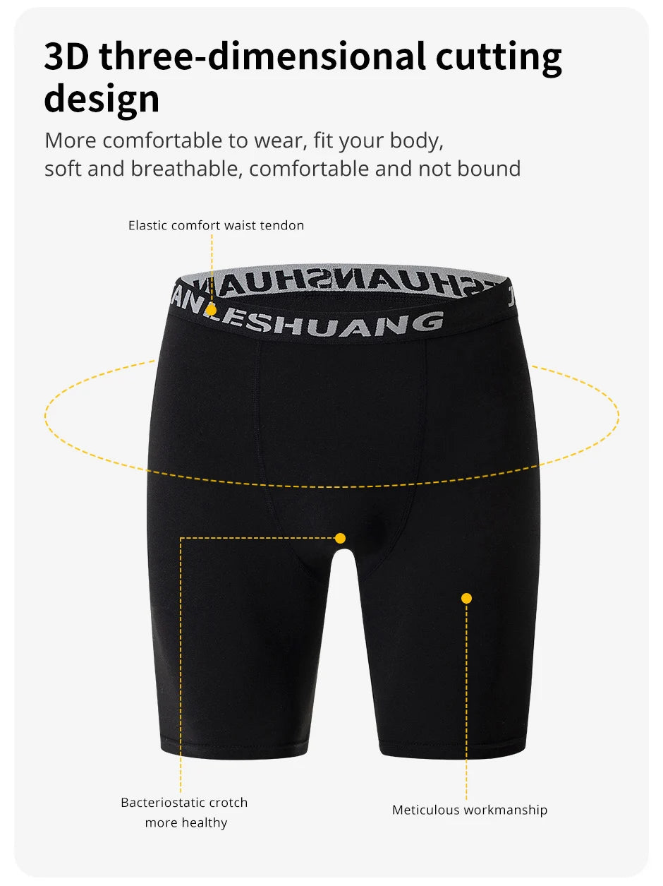 5 Pcs Men's Black And White Classic Cycling Long Underwear Multi-size Running Fitness Comprehensive Training Shorts Teenagers