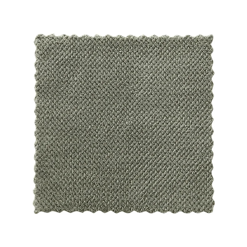 Plush Plaid Coral Fleece Cleaning Cloth, Thickened Absorbent Microfiber Dishcloth, Household Cleaning Oil Stain Remover Kitchen Rag