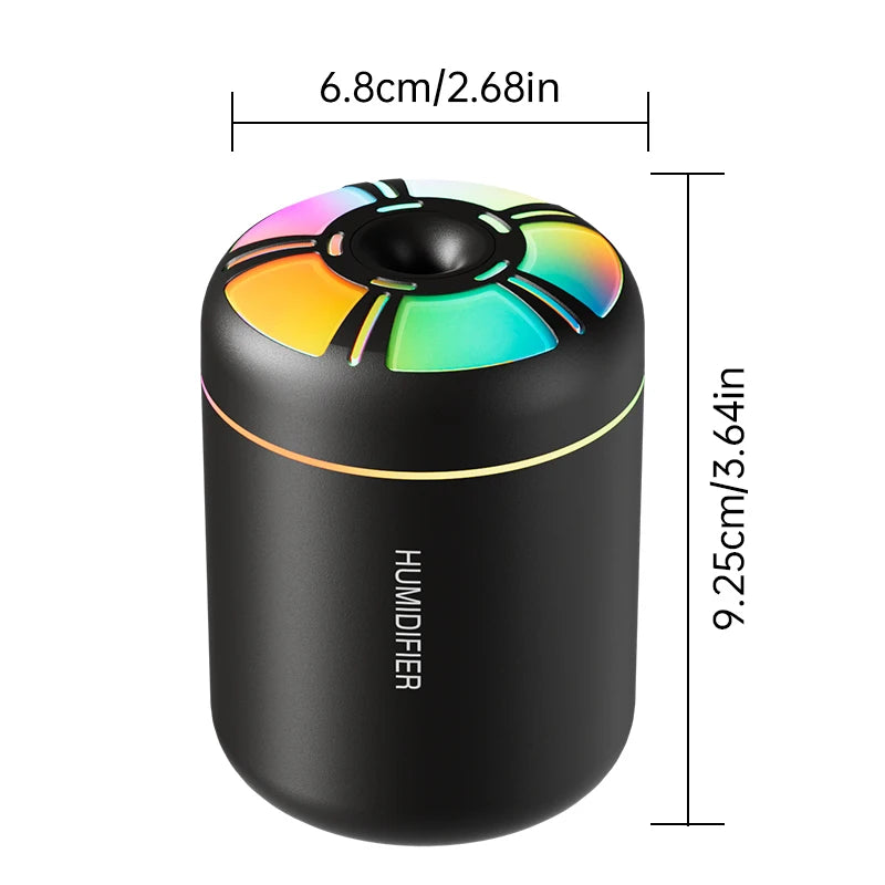 Ultrasonic 5V USB 180ml Humidifier Mist Maker Car Aroma Diffuser Essential Oil Purifier with RGB Ambient Lamp DIY Air Fresher