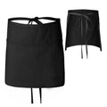Fashion Waiter's Half Length Apron Black Short With Pockets  Waitress Coffee Tea Shop Cafe Cooking Kitchen Men Women Work Aprons