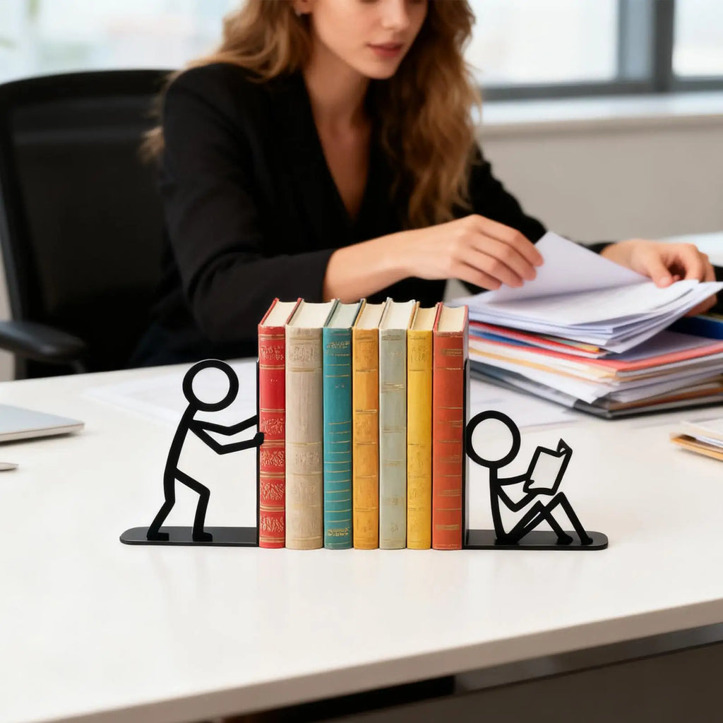 Bookends for Shelves Non-Skid Space-Saving Holder Book Stopper Organzier for Kids Room for Bookshelves Coffee Tables Library TV