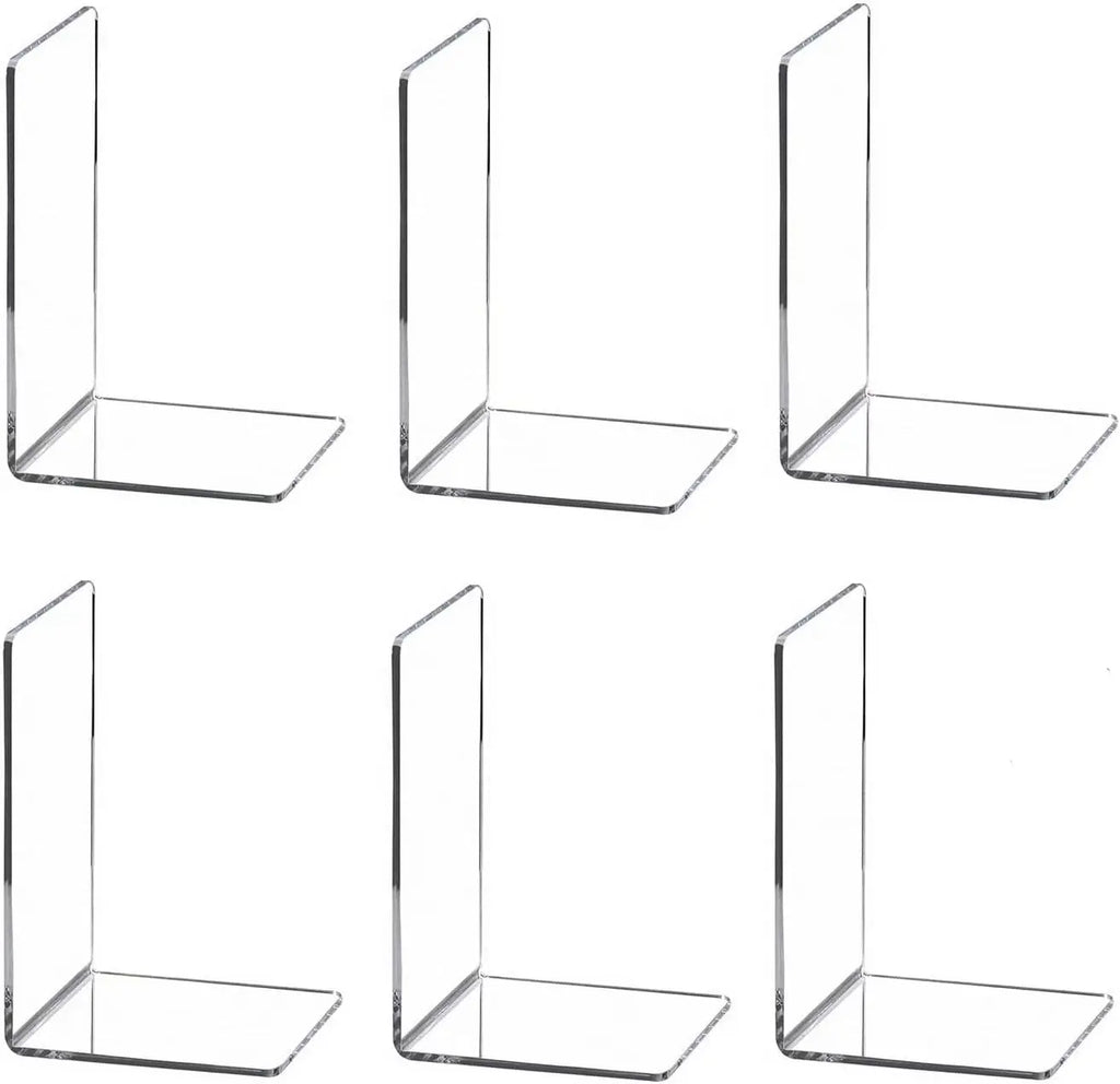 2-8 Pieces Book Ends, Bookends, Books Stand, Books Stoppper, Clear Bookend for Shelves, Acrylic Book Ends for School, Library