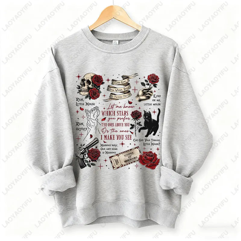Run Little Mouse Haunting Adeline Dark Romance Book Hoodie Spicy Smut Reader Gifts Black Cat Graphic Pullover Men Women Hoodie
