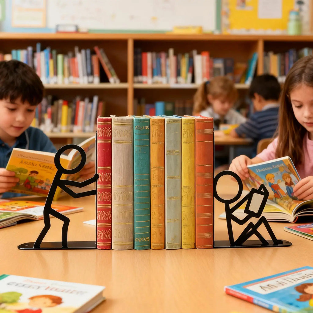 Bookends for Shelves Non-Skid Space-Saving Holder Book Stopper Organzier for Kids Room for Bookshelves Coffee Tables Library TV