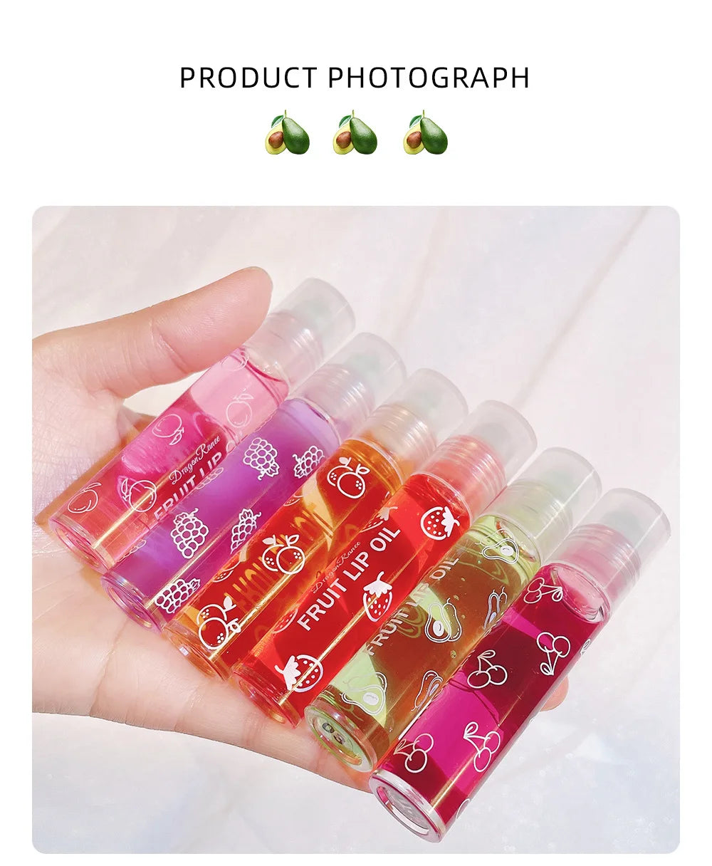 Fruit Lip Oil, Daily Base, Water-Glossy Mirror Finish, Enhances Complexion, Lip Gloss, Moisturizing, Long-Lasting, Waterproof, Versatile Lip Oil