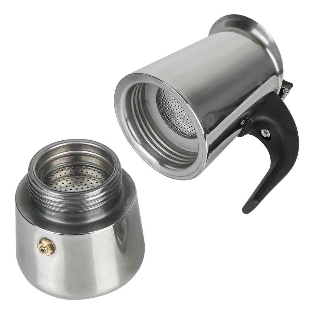 Coffee Maker Pot Moka Coffee Maker Stainless Steel 9 Cups Mocha Espresso Latte Stovetop Filter Coffee Pot for Kitchen