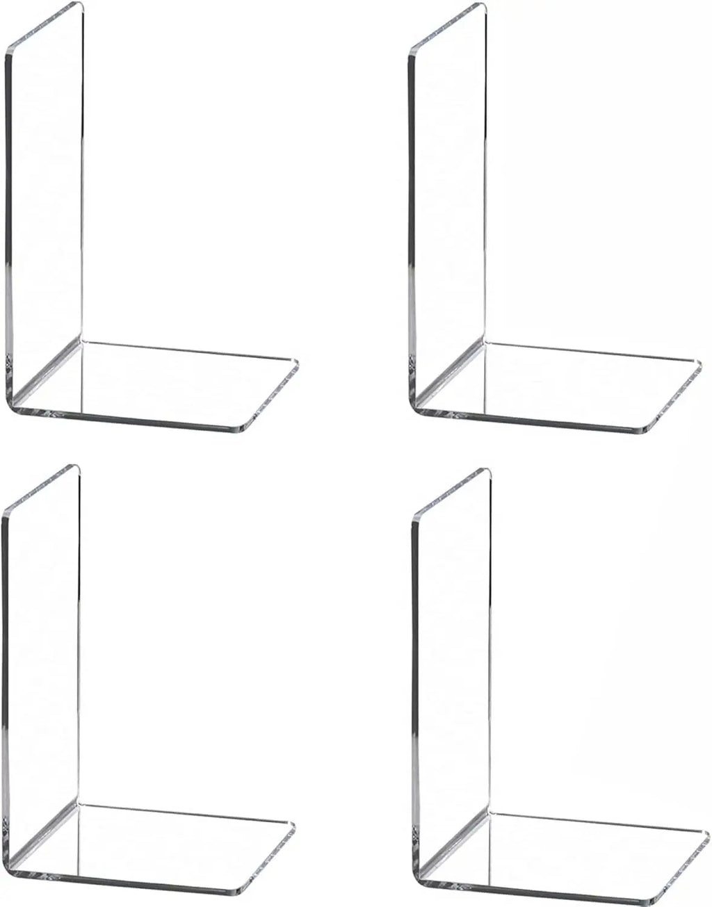 2-8 Pieces Book Ends, Bookends, Books Stand, Books Stoppper, Clear Bookend for Shelves, Acrylic Book Ends for School, Library