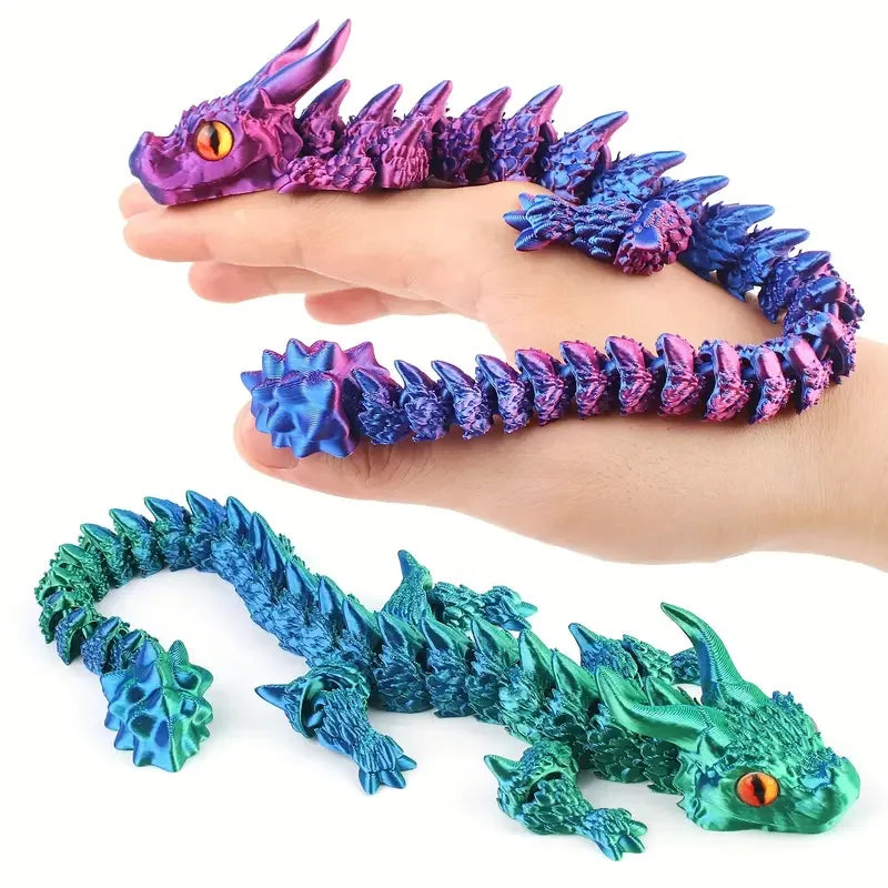 1pc Charming 3D Printed Double-Horned Dragon Figurine with Random Eyes - Ideal for Car Ornament, Home & Car Decor, Living Room