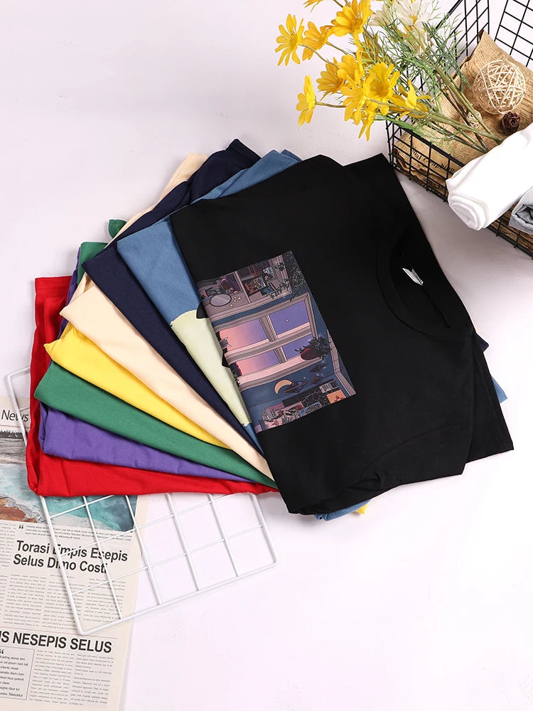 Vampire My Blood Type Is Coffee Print Tshirt Original Sport Tshirts Casual Loose Tshirt Niche Comfortable  Women Tshirt