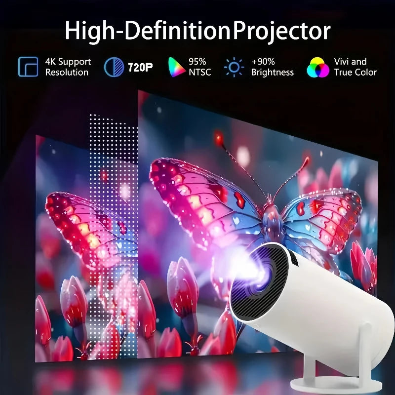 1080P 1280720P Cinema HY300 New Projector 4K Android 11 Wifi6 290ANSI Allwinner H713 BT50 Outdoor Portable Projectors