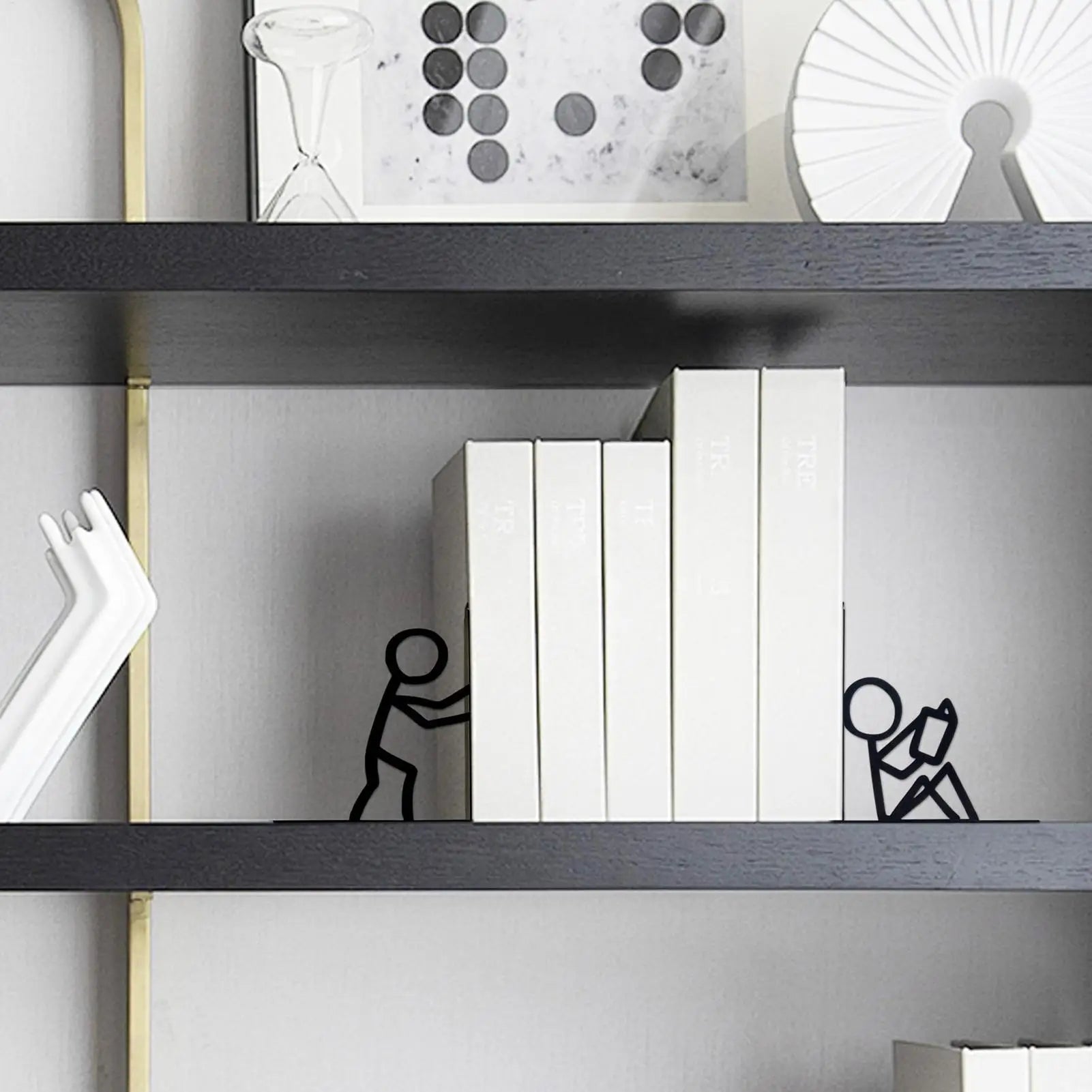 Bookends for Shelves Non-Skid Space-Saving Holder Book Stopper Organzier for Kids Room for Bookshelves Coffee Tables Library TV