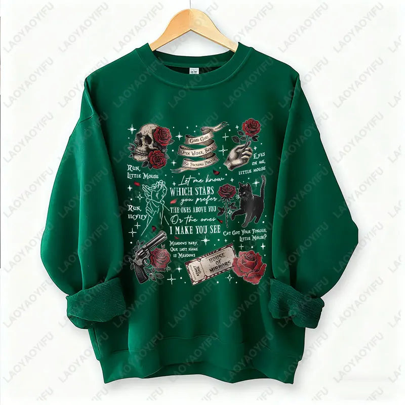 Run Little Mouse Haunting Adeline Dark Romance Book Hoodie Spicy Smut Reader Gifts Black Cat Graphic Pullover Men Women Hoodie