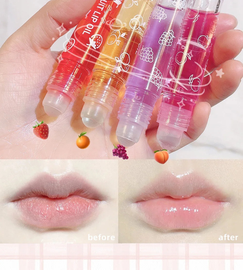 Fruit Lip Oil, Daily Base, Water-Glossy Mirror Finish, Enhances Complexion, Lip Gloss, Moisturizing, Long-Lasting, Waterproof, Versatile Lip Oil