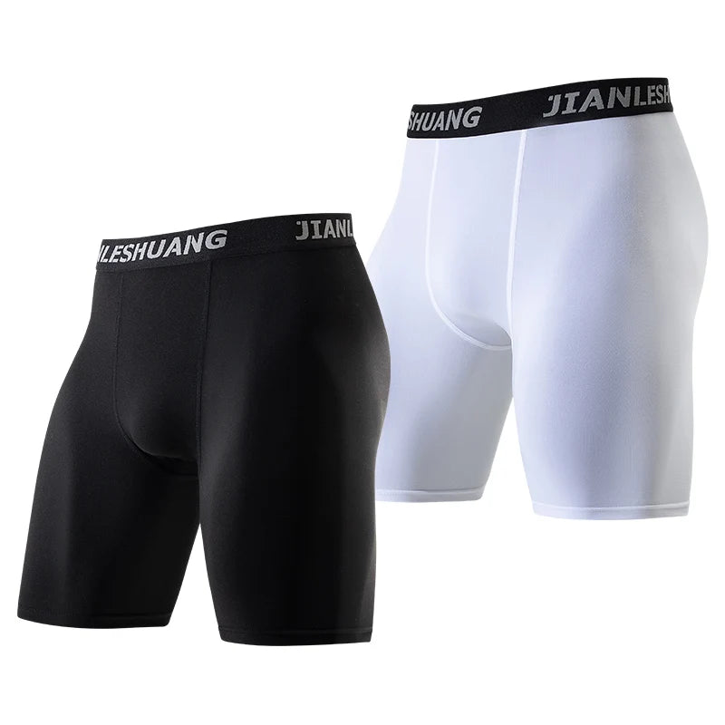 5 Pcs Men's Black And White Classic Cycling Long Underwear Multi-size Running Fitness Comprehensive Training Shorts Teenagers