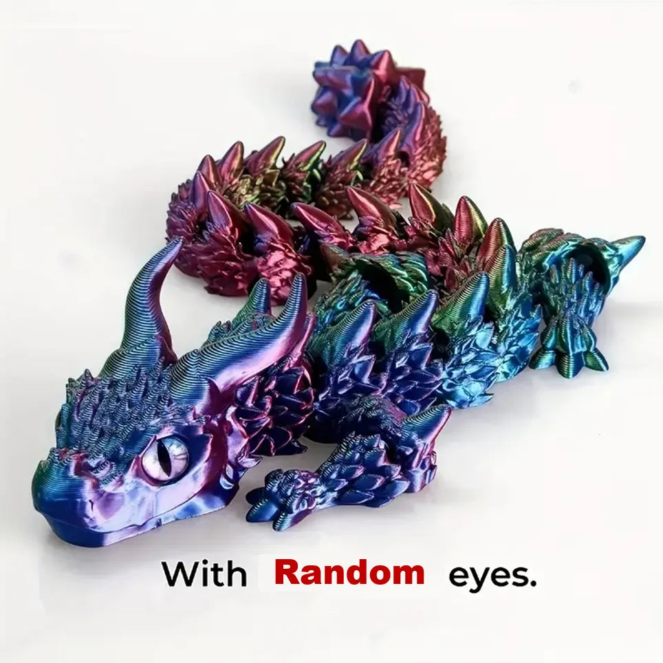 1pc Charming 3D Printed Double-Horned Dragon Figurine with Random Eyes - Ideal for Car Ornament, Home & Car Decor, Living Room