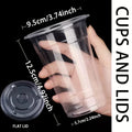 50Sets 12/16/20OZ Plastic Cups With Lids Clear Disposable Cups For Parties Iced Coffee Smoothie  Milkshake Cold Drinks