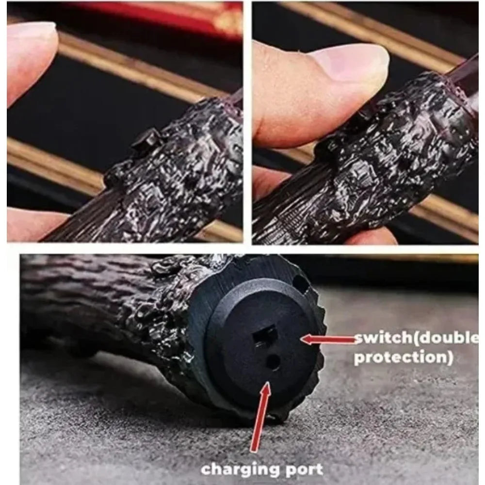 Electronic Fire Flasher Magic Wand Rechargeable Visual Flame Flashing Magic Stick Stage Magic Tricks Cosplay Magician Gimmicks