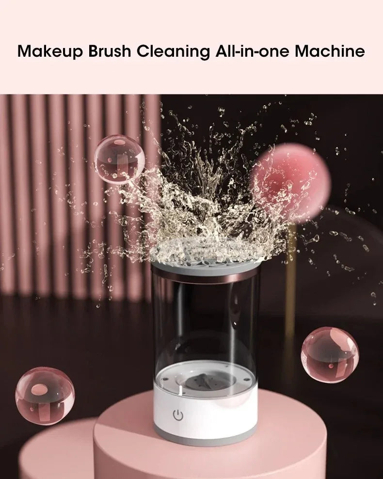 3 In 1 Portable Automatic Electric Makeup Brush Cleaner For Women Eye Shadow Brush Holder Stand Tool And Dryer Beauty Makeup