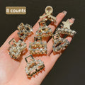 8Pcs Women's Model, Exquisite and Gorgeous, Imitation Pearl and Diamond Inlaid, Multi-Style Small Hair Clip Combination, Suitabl