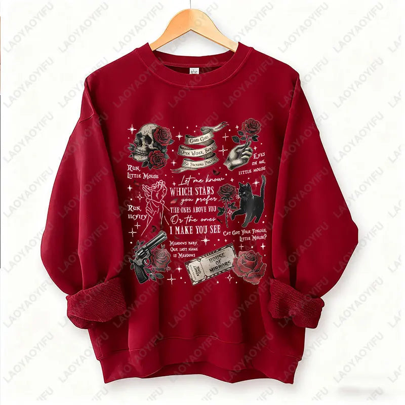 Run Little Mouse Haunting Adeline Dark Romance Book Hoodie Spicy Smut Reader Gifts Black Cat Graphic Pullover Men Women Hoodie