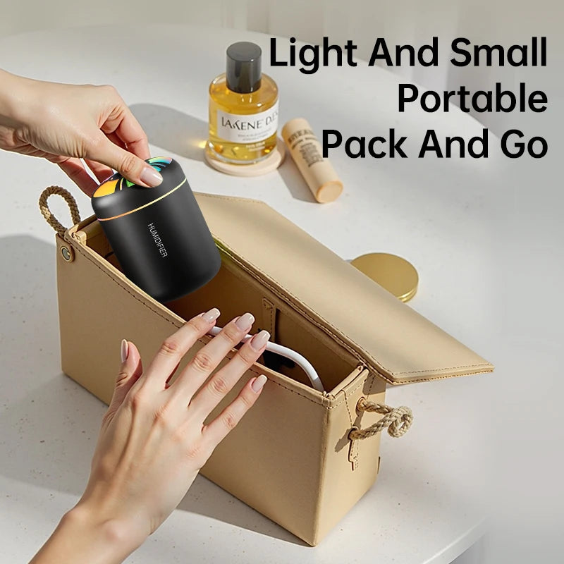 Ultrasonic 5V USB 180ml Humidifier Mist Maker Car Aroma Diffuser Essential Oil Purifier with RGB Ambient Lamp DIY Air Fresher