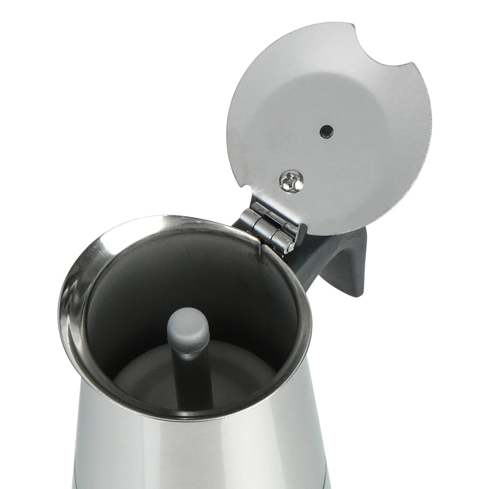Coffee Maker Pot Moka Coffee Maker Stainless Steel 9 Cups Mocha Espresso Latte Stovetop Filter Coffee Pot for Kitchen