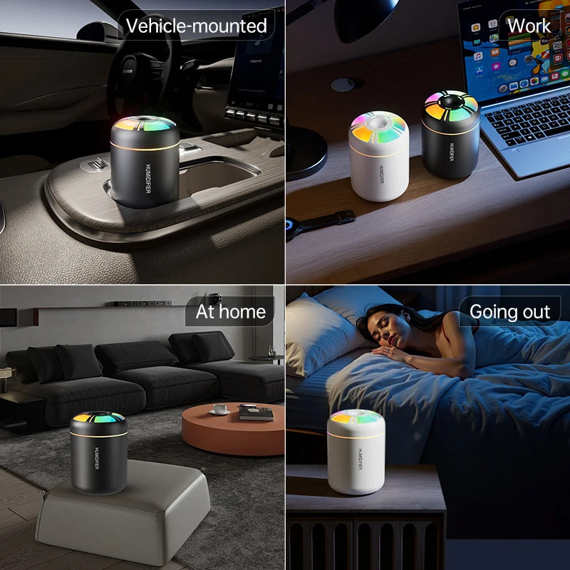 Ultrasonic 5V USB 180ml Humidifier Mist Maker Car Aroma Diffuser Essential Oil Purifier with RGB Ambient Lamp DIY Air Fresher