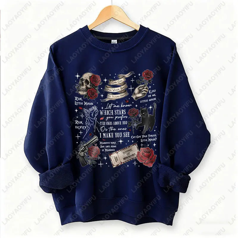 Run Little Mouse Haunting Adeline Dark Romance Book Hoodie Spicy Smut Reader Gifts Black Cat Graphic Pullover Men Women Hoodie