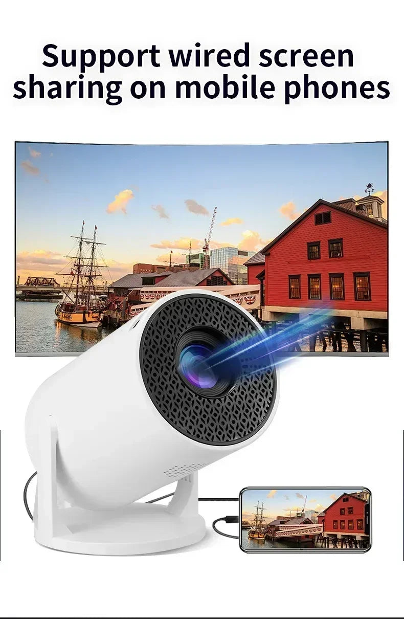 1080P 1280720P Cinema HY300 New Projector 4K Android 11 Wifi6 290ANSI Allwinner H713 BT50 Outdoor Portable Projectors